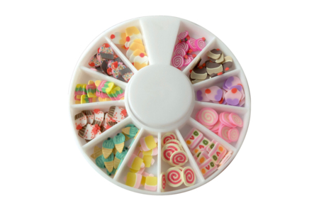 Candy Cane Slices - 120 Pieces - 1 - Fimo Decorations - 10doigts.com - 10doigts.fr