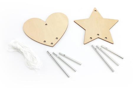 Wooden Wind Chimes Heart and Star - 2 Chimes - 2 - Wind Chimes - 10doigts.com - Wind Chimes – 10doigts.fr
