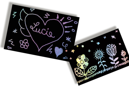 carta de rascar brillante con purpurina - Cartas para rascar, para puntear – 10doigts.fr