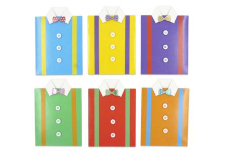 Kit cartes chemise à fabriquer - 6 cartes - 3 - Father's Day Cards - 10doigts.com - Father's Day Cards – 10doigts.fr