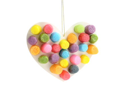 tarjeta corazón de colores - Copos de maíz – 10doigts.fr