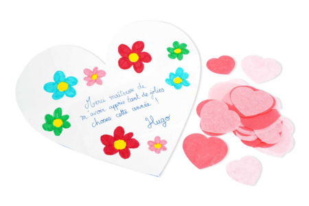 tarjeta corazones confeti - Tarjetas Día de la Madre – 10doigts.fr
