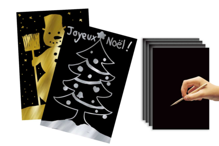 Scratch Cards, Metallic Background (Gold, Silver) - 4 Cards - 1 - Scratch and Punch Cards - 10doigts.com - Scratch and Punch Cards – 10doigts.fr