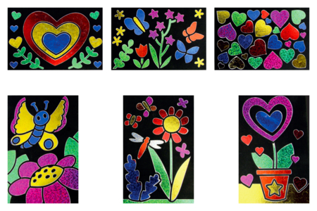 Metallic Card Kit - Nature and Hearts - 6 Cards - 4 - Paper Craft Kits - 10doigts.com - Paper Craft Kits – 10doigts.fr