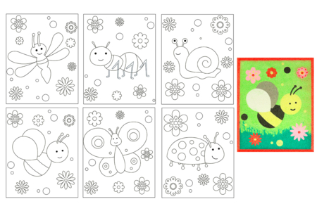 Sanding Cards, Animal Theme - 6 Cards - 9 - Colored Sand - 10doigts.com - Colored Sand – 10doigts.fr
