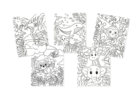 Canvas Boards, Animal Theme - 5 Pieces - 3 - Paint by Numbers - 10doigts.com - Paint by Numbers – 10doigts.fr