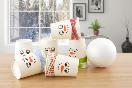 Tiro al blando vaso DIY niños - Actividades manuales niños Invierno – 10doigts.fr