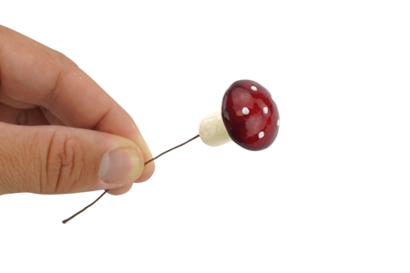 Small Mushrooms on Stem - 6 Pieces - 3 - Natural Decorations - 10doigts.com - Natural Decorations – 10doigts.fr