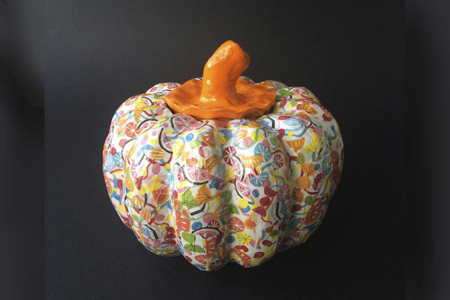 Paper Mache Pumpkin Box - 14 cm - 4 - Halloween Decoration Stands - 10doigts.com - Halloween Decoration Stands – 10doigts.fr