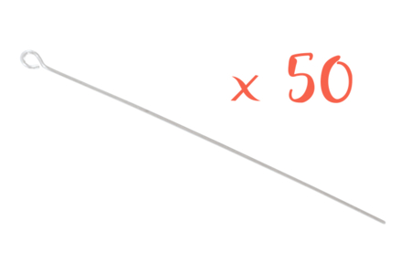 Clavos plateados con cabeza anilla - Lote de 50 - Anillos, clavos – 10doigts.fr