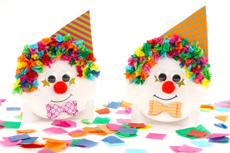 Clown with Tissue Paper - 2 - Carnival, Mardi Gras Crafts - 10doigts.com - Carnival, Mardi Gras Crafts – 10doigts.fr