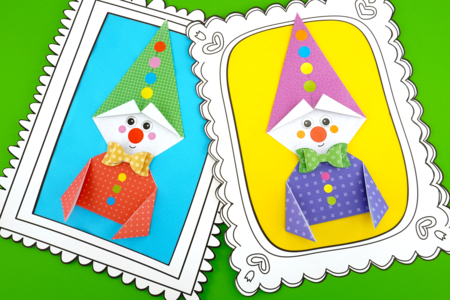 Clown Canvas - Easy Origami - 1 - Carnival, Mardi Gras Crafts - 10doigts.com - Carnival, Mardi Gras Crafts – 10doigts.fr