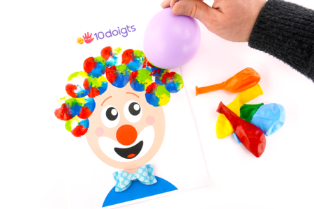 Pintura de payaso para globos infantiles - Actividades manuales Carnaval, Martes de Carnaval – 10doigts.fr