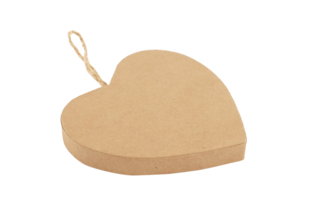 Corazones de cartón kraft grueso - 4 corazones - Guirnaldas y colgantes de Navidad – 10doigts.fr