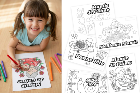 Coloriages gratuits : Fête des grands-mères - 1 - Craft Activities for Grandmothers' Day - 10doigts.com - Craft Activities for Grandmothers' Day – 10doigts.fr