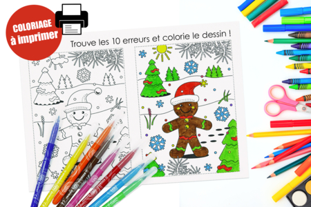 Christmas Coloring + 10 Error Game - 1 - Card Making Crafts: Our Creative Ideas for Children - 10doigts.com - Card Making Crafts: Our Creative Ideas for Children – 10doigts.fr