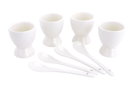 Ceramic Egg Cups and Spoons - 8 Pieces - 1 - Decorative Ceramic Supports - 10doigts.com - Decorative Ceramic Supports – 10doigts.fr