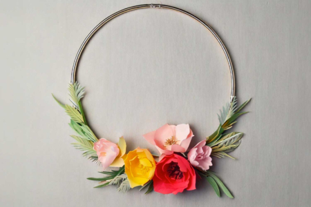 corona flores círculo en metal - Soportes de Metal – 10doigts.fr