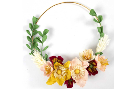 corona flores secas círculo metal - Soportes para macramé – 10doigts.fr