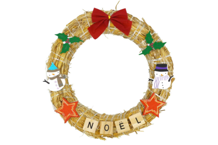 corona navidad sujetos de madera - Deco de madera pintada – 10doigts.fr