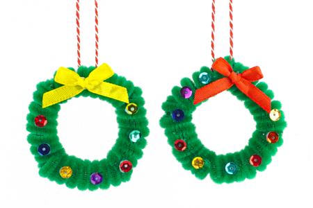 coronas de Navidad en limpiapipas - Actividades manuales bricolajes de Navidad – 10doigts.fr