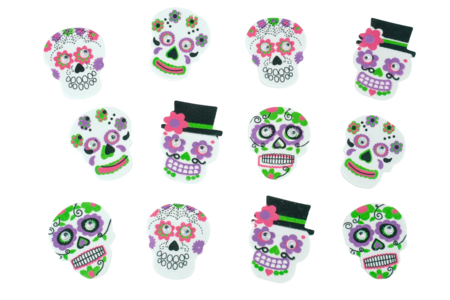 pegatinas de calaveras de colores - Gomets de espuma – 10doigts.fr
