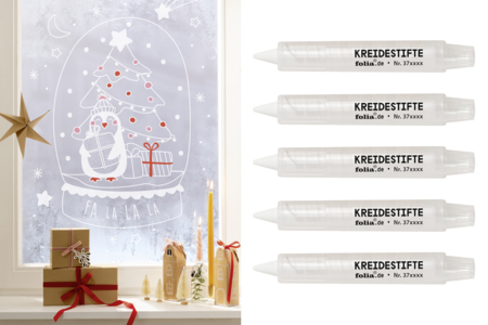 White Wax Crayons for Windows - 5 Pieces - 1 - Christmas Window Decorations - 10doigts.com - Christmas Window Decorations – 10doigts.fr
