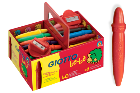 Lápices de cera irrompibles Giotto + 2 sacapuntas REGALO - Set de 40 - Crayones de cera – 10doigts.fr