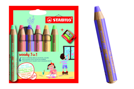 CRAYONES WOODY PASTEL - Lápices de colores – 10doigts.fr