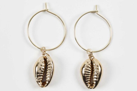 Aros finos de oro con conchas - Pendientes – 10doigts.fr