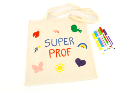 Tote bag "Super Teacher" - 2 - Craft Activities for Teachers, ATSEM, AESH, Nannies... - 10doigts.com - Craft Activities for Teachers, ATSEM, AESH, Nannies... – 10doigts.fr
