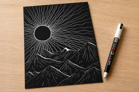 Posca fine white drawing - POSCA Markers – 10doigts.fr