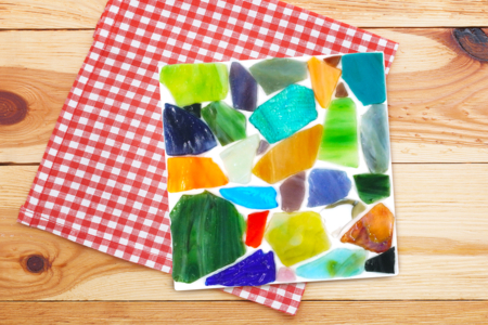 Polished Glass Mosaic Trivet - 3 - Mosaic Crafts - 10doigts.com - Mosaic Crafts – 10doigts.fr