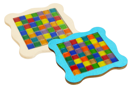Mosaic Coaster Kit - 6 Pieces - 1 - Glass Mosaics - 10doigts.com - Glass Mosaics – 10doigts.fr