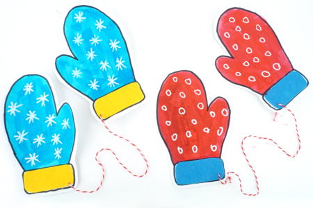 Mittens drawing gum and drawing ink - 4 - Kids Crafts Winter - 10doigts.com - Kids Crafts Winter – 10doigts.fr