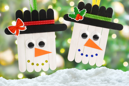 DIY niños actividad muñeco de nieve palitos de esquimal - Actividades manuales bricolajes de Navidad – 10doigts.fr