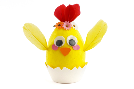 Poussin et sa couronne de fleurs - 2 - DIY Easter Crafts - 10doigts.com - DIY Easter Crafts – 10doigts.fr