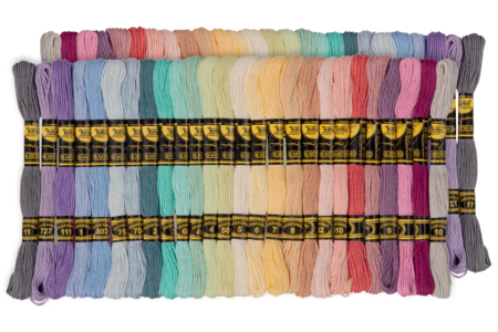 Cotton Embroidery Floss, Pastel - 52 Pieces - 1 - Embroidery Threads - 10doigts.com - Embroidery Threads – 10doigts.fr