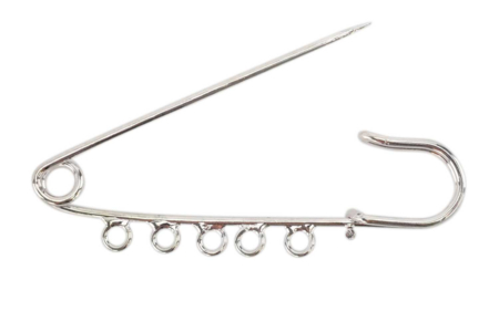 Silver Safety Pins with Rings - 3 Pieces - 4 - Brooches - 10doigts.com - Brooches – 10doigts.fr