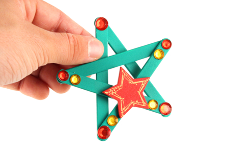 estrella piruleta esquimaux navidad - Actividades manuales decoraciones del árbol de Navidad – 10doigts.fr