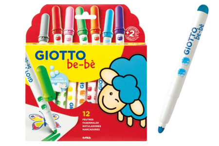 Estuche 12 rotuladores maxi super lavables Giotto bebé - Dibujo 1er edad – 10doigts.fr