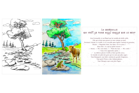 Coloring Cards and Stickers + Gifts - Fables of La Fontaine - 4 - Creative Sticker Kits - 10doigts.com - Creative Sticker Kits – 10doigts.fr