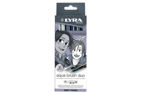 Lyra Aquabrush Duo Markers - 6 Shades of Grey - Alcohol Markers – 10doigts.fr