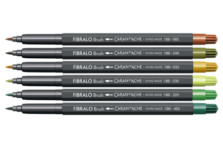 FIBRALO Brush Markers - 6 Colors "Botanic" - Brush markers: precision and flexibility for drawing – 10doigts.fr
