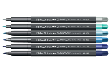 FIBRALO Brush Markers - 6 Colors "Marine" - Brush markers: precision and flexibility for drawing – 10doigts.fr