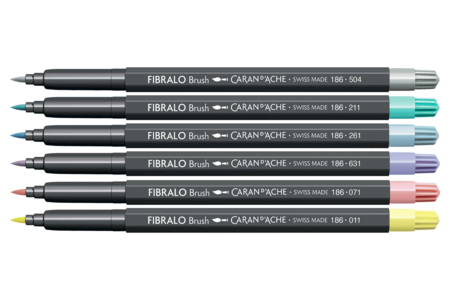 FIBRALO Brush Markers - 6 Pastel Colors - Brush markers: precision and flexibility for drawing – 10doigts.fr