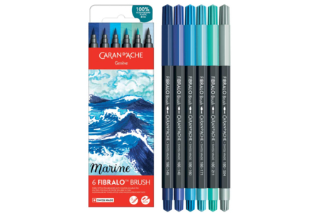 Felt-tip Pens FIBRALO "Marine" - Brush markers: precision and flexibility for drawing – 10doigts.fr