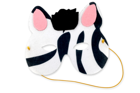 máscara de fieltro de niño cebra - Hojas de fieltro – 10doigts.fr