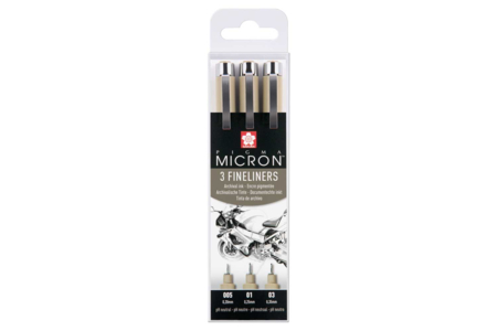 Rotuladores fineliners negros, grandes - 3 piezas - Feutres calibrés et fineliners pour le dessin de précision – 10doigts.fr