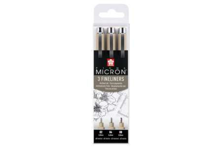 Rotuladores fineliners negros, médium - 3 piezas - Feutres calibrés et fineliners pour le dessin de précision – 10doigts.fr